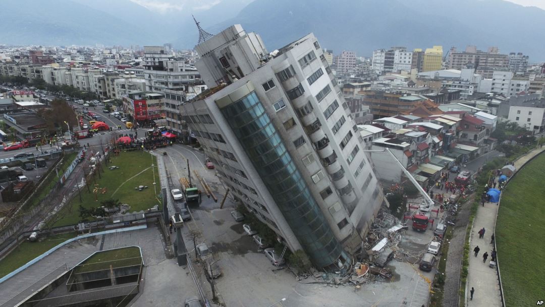 Collapsing building